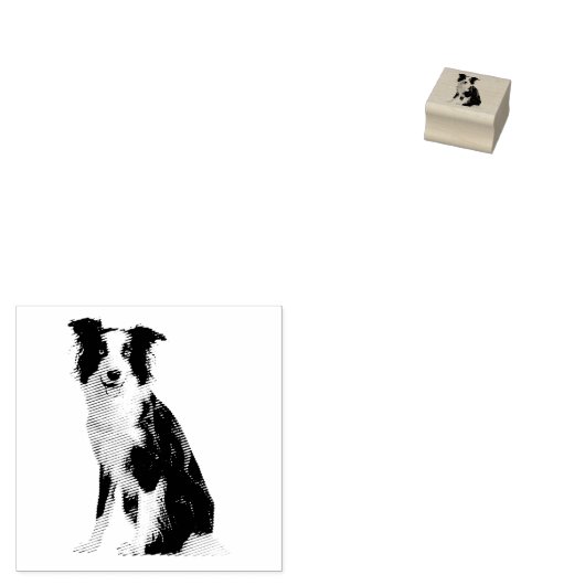 Dog Puppy Border Collie Rubberstempel (Gestempeld)