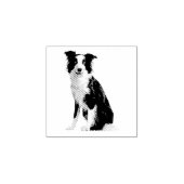 Dog Puppy Border Collie Rubberstempel (Afrduk)