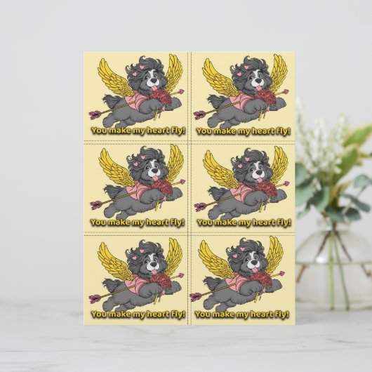 Dog Puppy Classroom Valentine Sheets Briefhoofd (Staand voorkant)