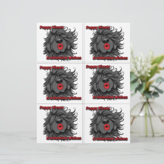 Dog Puppy Classroom Valentine Sheets Briefhoofd (Staand voorkant)