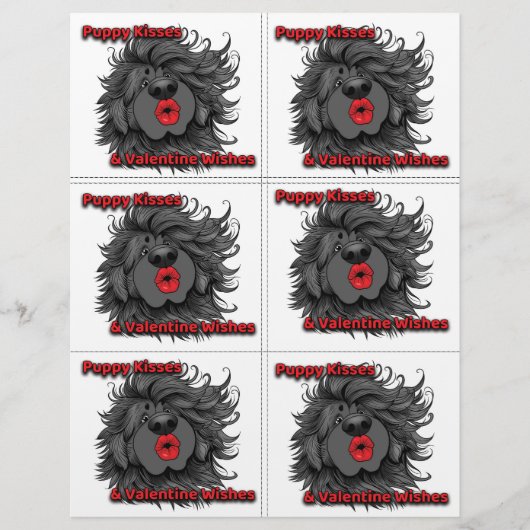 Dog Puppy Classroom Valentine Sheets Briefhoofd (Voorkant)