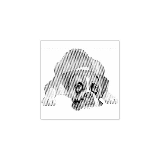 Dog Puppy Cutest Baby Boxer Rubberstempel (Afrduk)