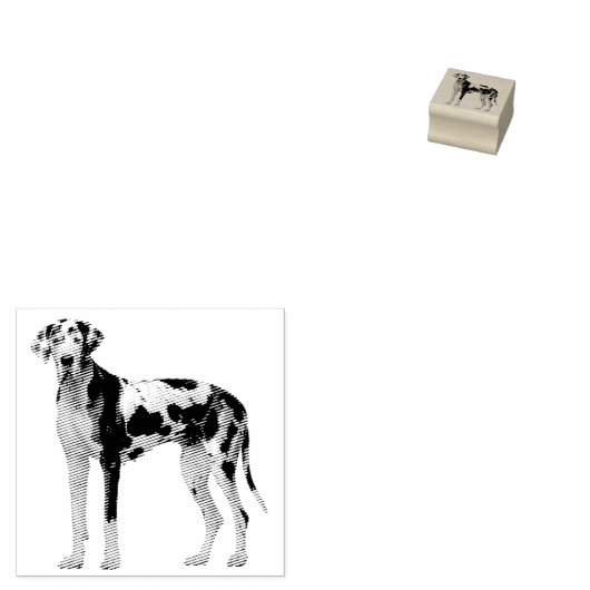 Dog Puppy Cutest Black White Great Dane Rubberstempel (Gestempeld)