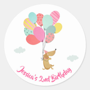 Dog puppy Envelope sticker Paw-ty Pink Girl