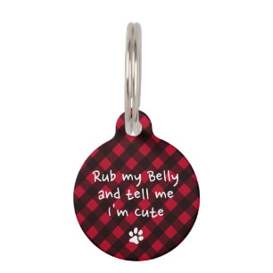 Dog Puppy Funny Red Black Pset gepersonaliseerd  Huisdierpenning