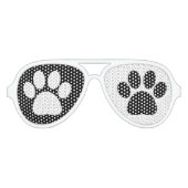 Dog Puppy Paw Print Zwart-wit feest Aviator Zonnebril (Voorkant)