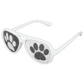 Dog Puppy Paw Print Zwart-wit feest Aviator Zonnebril (Gekanteld)