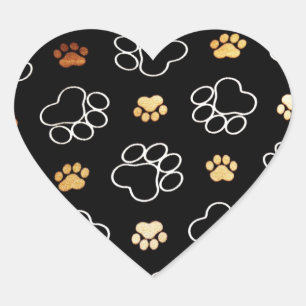 Dog Puppy Paw Prints Giften voor Hondenliefhebbers Hart Sticker