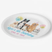 Dog Puppy Paw-ty Birthday Papieren Bordje (Gekanteld)