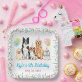 Dog Puppy Paw-ty Birthday Papieren Bordje (Feest)