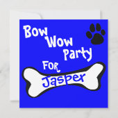Dog Puppy Pet 1e verjaardag Partij nodigt uit Kaart (Achterkant)