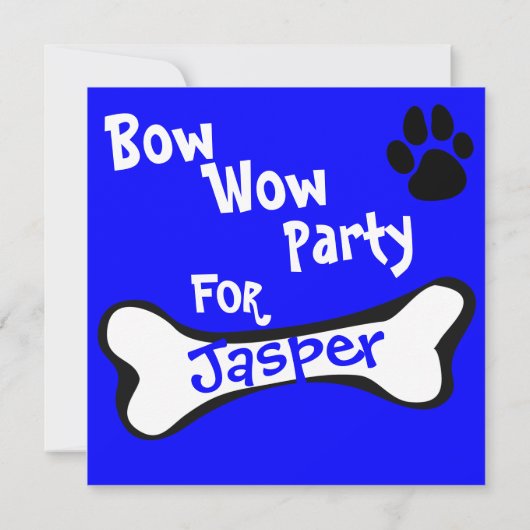 Dog Puppy Pet 1e verjaardag Partij nodigt uit Kaart (Achterkant)