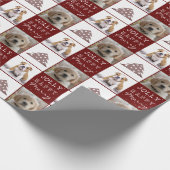 Dog Puppy Pet 2 Foto's Merry Jolly kerstboom Cadeaupapier (Hoek)