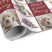 Dog Puppy Pet 2 Foto's Merry Jolly kerstboom Cadeaupapier (Rol Hoek)