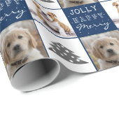 Dog Puppy Pet 2 Foto's Merry Jolly kerstboom Cadeaupapier (Rol Hoek)