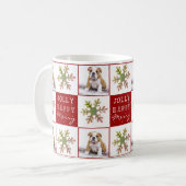 Dog Puppy Pet Foto Snowflake Red Kerstmis Koffiemok (Voorkant links)