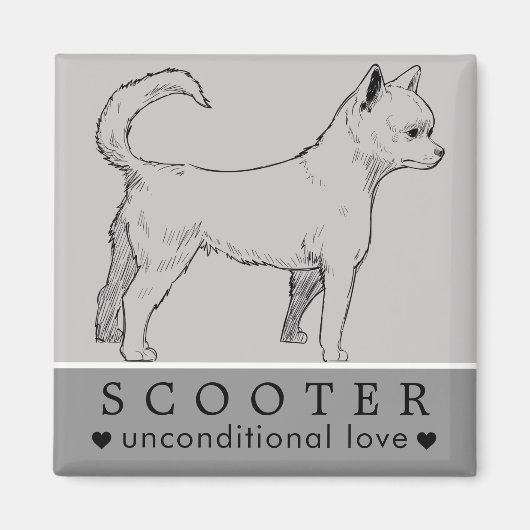 Dog Puppy Pet Persoonlijke naam Magneet (Voorkant)