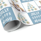 Dog Puppy Pet Snowflake kerstboom Foto Cadeaupapier (Rol Hoek)