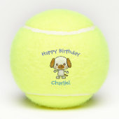 Dog Puppy Pet Speelgoed Cute Birthday Tennisballen (Achterkant)
