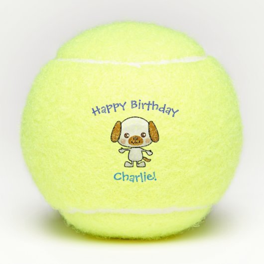 Dog Puppy Pet Speelgoed Cute Birthday Tennisballen (Voorkant)