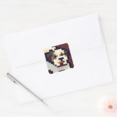 Dog, puppy, Pixelart, Pixel Art Vierkante Sticker (Envelop)
