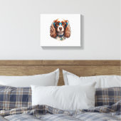 Dog Puppy Pooch Schattige Grappig Brillen Studeren Canvas Afdruk (Insitu (Slaapkamer))