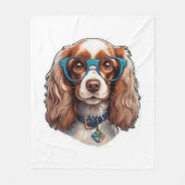 Dog Puppy Pooch Schattige Grappig Brillen Studeren Fleece Deken (Voorkant)