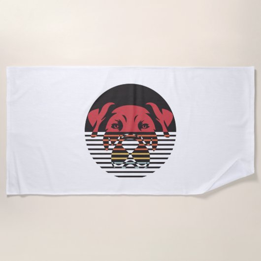 Dog Puppy Shirt Ik hou van Honden Paw Print Hart S Strandlaken (Voorkant)