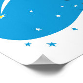 Dog Puppy Shooting Star Night Blue Sky Poster (Hoek)