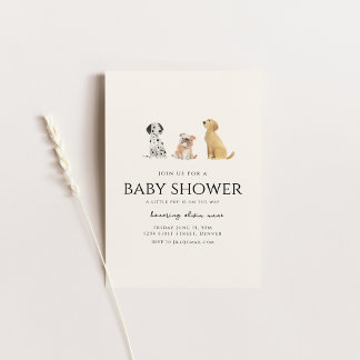 Dog Puppy Thema Baby shower Uitnodiging