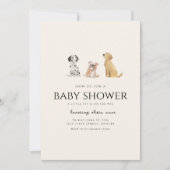 Dog Puppy Thema Baby shower Uitnodiging (Voorkant)