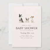 Dog Puppy Thema Baby shower Uitnodiging (Voorkant)