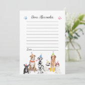 Dog Puppy Verjaardag Tijd Capsule Nota Bericht Kaa Kaart (Staand voorkant)