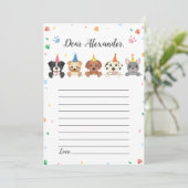 Dog Puppy Verjaardag Tijd Capsule Nota Bericht Kaa Kaart (Staand voorkant)