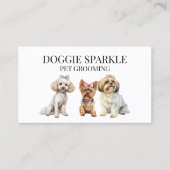 Dog Puppy Waterverf Pet Services Grooming Pet Visitekaartje (Voorkant)