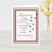 Dog Quote Pawprints Verjaardag Kaart (Gele Bloem)