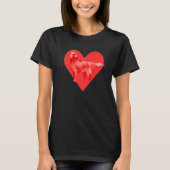 Dog Red Heart Flat Coated Retriever T-shirt (Voorkant)