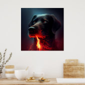 Dog Red Poster (Keuken)