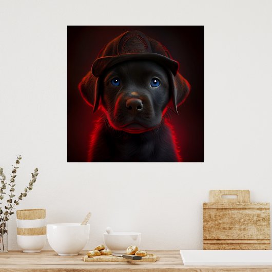 Dog Red Poster (Keuken)