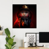 Dog Red Poster (Thuiskantoor)
