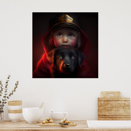 Dog Red Poster (Keuken)