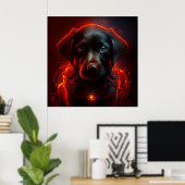 Dog Red Poster (Thuiskantoor)