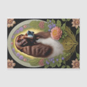 Dog Red White Setter Floral Artwork Tissuepapier (Voorkant)