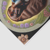 Dog Red White Setter Floral Artwork Tissuepapier (Detail)