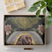 Dog Red White Setter Floral Artwork Tissuepapier (Geschenk)