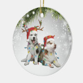 Dog Reindee Siberian Husky ijsschaap Keramisch Ornament (Links)