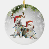 Dog Reindee Siberian Husky ijsschaap Keramisch Ornament (Achterkant)