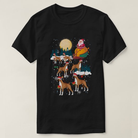 Dog Reindeer Boxer-kerstcadeau T-shirt (Design voorkant)