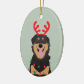 Dog Reindeer Happy Pawlidays Keramisch Ornament (Links)