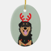 Dog Reindeer Happy Pawlidays Keramisch Ornament (Voorkant)